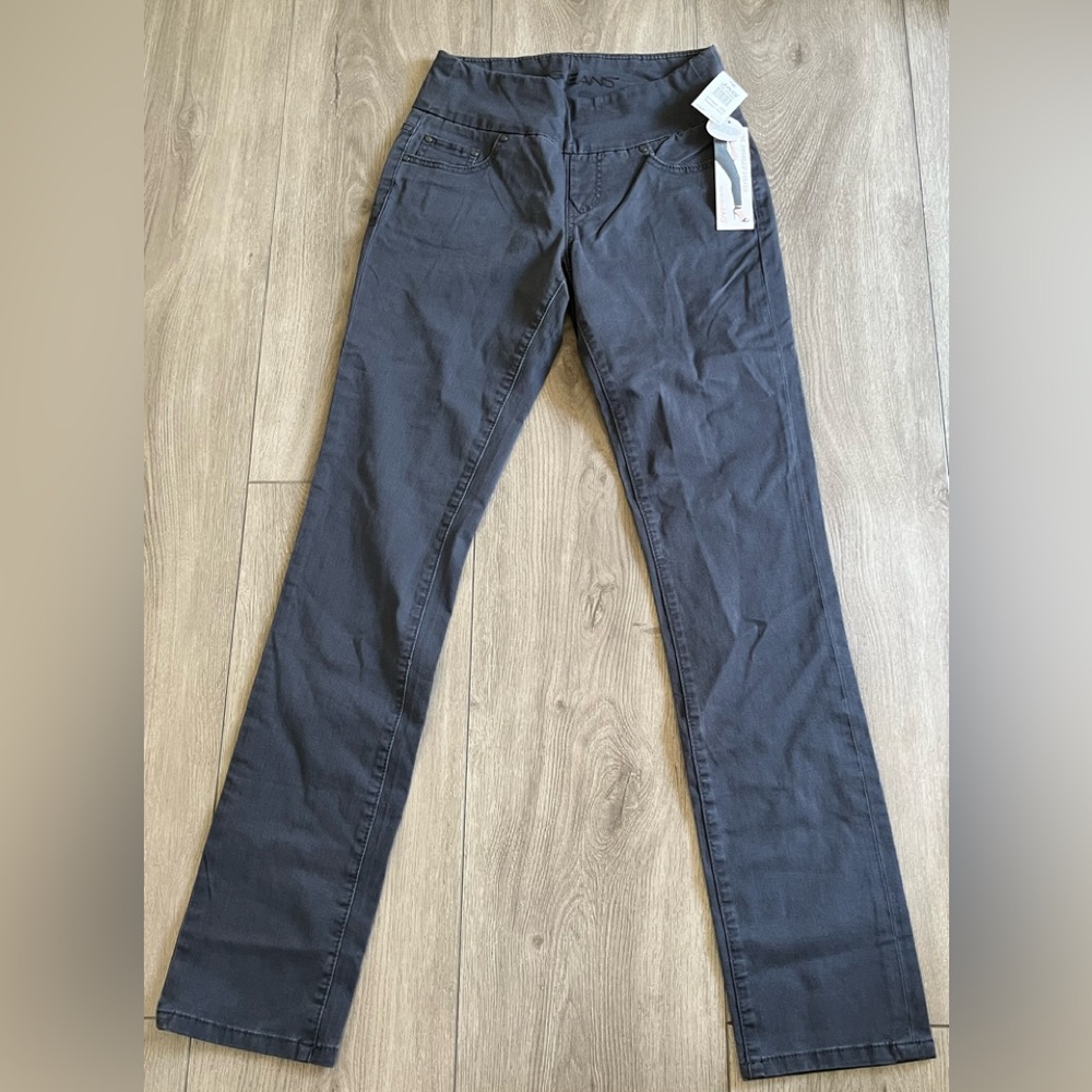 NWT 𝅺Jag Jeans High Rise Straight Leg Pull On Charcoal Gray Womens Size 0
